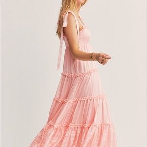 LOVESHACKFANCY Burrows Maxi Dress Pink